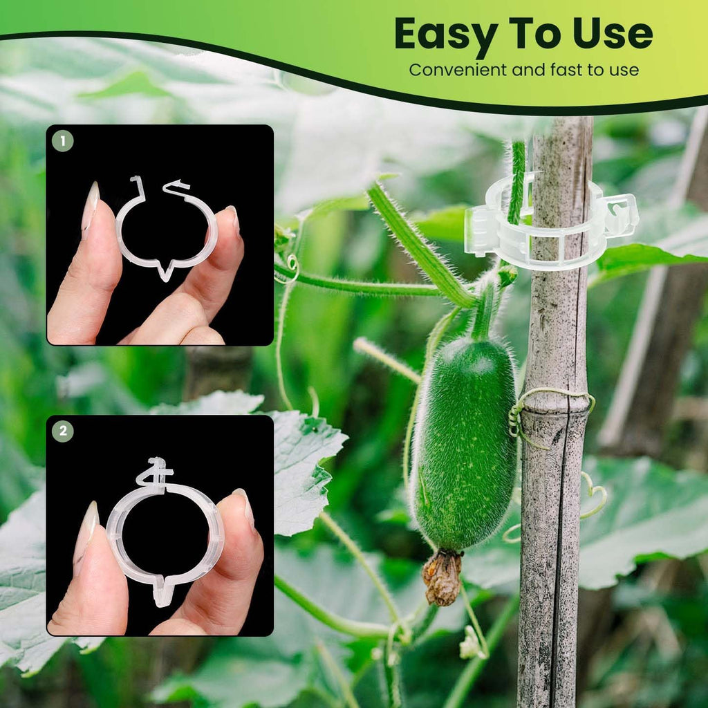 600pcs Plastic Plant Clips Reusable Garden Clips,Secured Plant Clips for Trellis&Vine Support Tomato Clips for Climbing Plants Enhance Upright Growth & Healthiness (600, CleanWhite)