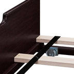 Max & Lily Twin Bed, Wood Bed Frame with Headboard For Kids with Trundle, Slatted, Espresso