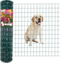 Green PVC Coated Welded Wire Fence 36 Inch x 50 Foot, 2 Inch x 3 Inch 16GA, Garden Border Fencing Roll Vinyl Coating Metal Wire Mesh for Yard Vegetable Plant Protection Poultry Netting