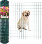 Green PVC Coated Welded Wire Fence 36 Inch x 50 Foot, 2 Inch x 3 Inch 16GA, Garden Border Fencing Roll Vinyl Coating Metal Wire Mesh for Yard Vegetable Plant Protection Poultry Netting