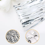 5 Pack Silver Foil Curtain Backdrop 3.2ft x 9.8ft Metallic Tinsel Foil Fringe Curtains Streamer Photo Booth Backdrop for Birthday Party Engagement Bachelorette Party Decorations (Silver)