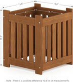 Furinno TIOMAN Planter Box, Hardwood Flower Box, Cube Garden Box, in Teak Oil, Outdoor Indoor, Garden, Patio, Balcony, Light Wood