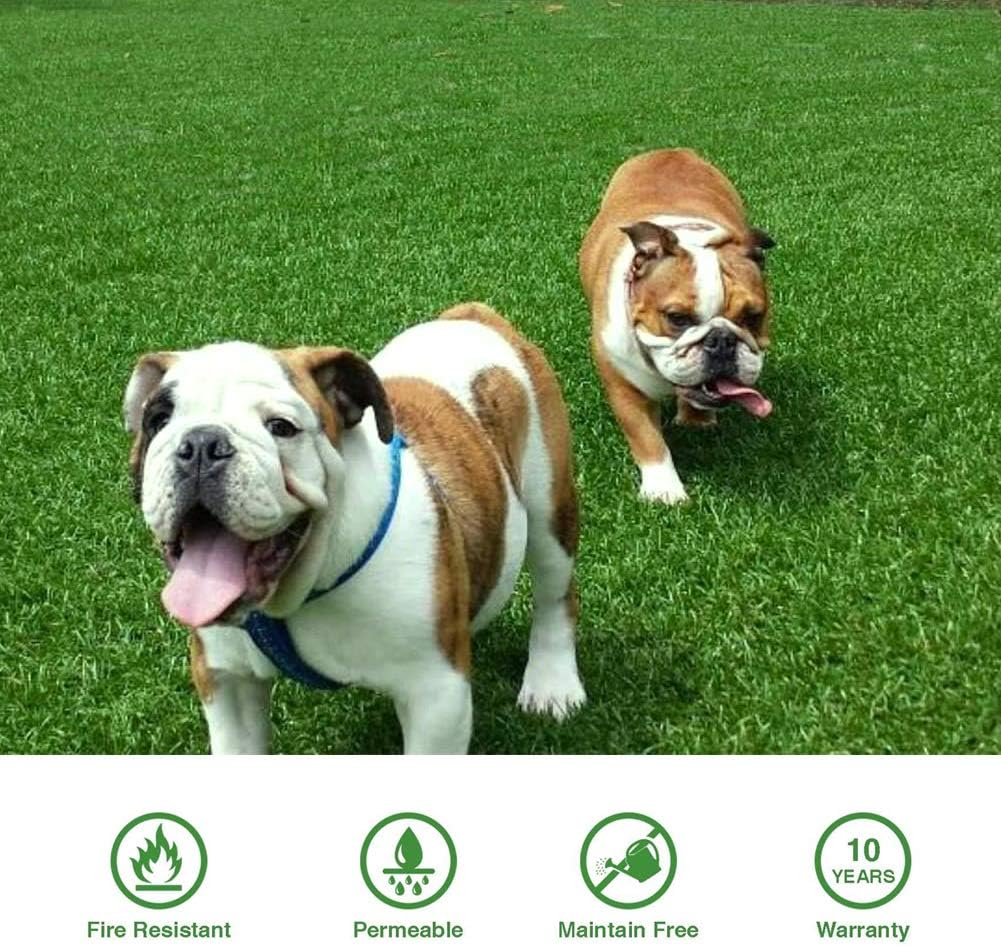 Artificial Grass Turf 5FTX46FT, 1.38" Pile Height Realistic Synthetic Grass, Indoor Outdoor Pet Faux Grass Astro Rug Carpet for Garden Backyard Patio Balcony