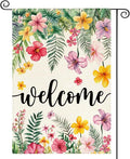AVOIN colorlife Spring Summer Plumeria Flowers Garden Flag 12 x 18 Inch Double Sided, Seasonal Welcome Yard Outdoor Flag