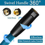 Garden Hose 25ft, Made of TPE(Not PVC), Ultra-Light & Flexible Water Hose with Solid Brass Fittings, Non-Shrinking, Easy to Storage, Drinking Water Safe Material, All-weather, SeaBlue