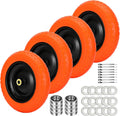 13" Flat Free Wheels Replacement for GOR Garden Cart Tires and Wheels, 4.00-6 Solid Tires and Wheels with 5/8"Bearings, 13" No Flat Wheels for GOR Garden Carts/Hand Trucks/Garden Carts（Orange）