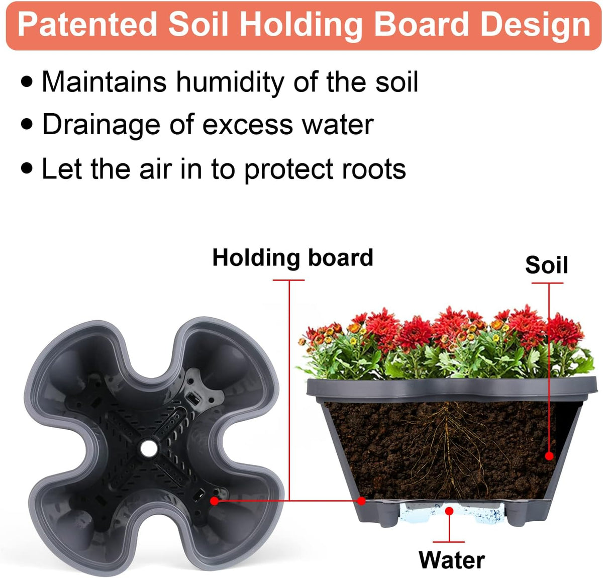 Vertical Planter 4 Tier Stackable Planters Garden Planters Strawberry Herb Flower and Vegetable Planter Indoor Outdoor Gardening Pots with Removable Wheels and Tools