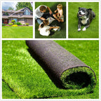 Artificial Grass Turf 11FTX42FT, 1.38" Pile Height Realistic Synthetic Grass, Indoor Outdoor Pet Faux Grass Astro Rug Carpet for Garden Backyard Patio Balcony