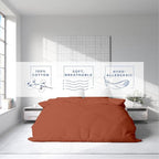 Kotton Culture 1 Pc California King Size Duvet Cover Only -100% Egyptian Cotton Sateen 600 Thread Count Ultra Soft Premium Durable Comforter Cover Zipper Closure & Corner Ties (Burnt Orange,104"x98")