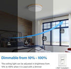 Dimmable Wood LED Ceiling Light Fixture, 5CCT 2700K-6000K Modern White Flush Mount Ceiling Lighting, Minimalist Round Ceiling Lamp for Bedroom, Kitchen, Laundry Room, Hallway, 11.81in