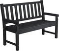 Outsunny Outdoor Bench, 49" All-Weather HDPE Garden Bench, 2-Person Patio Loveseat with 528 lbs Capacity, Curved Seat for Backyard, Park, Porch, Lawn, Park, Black