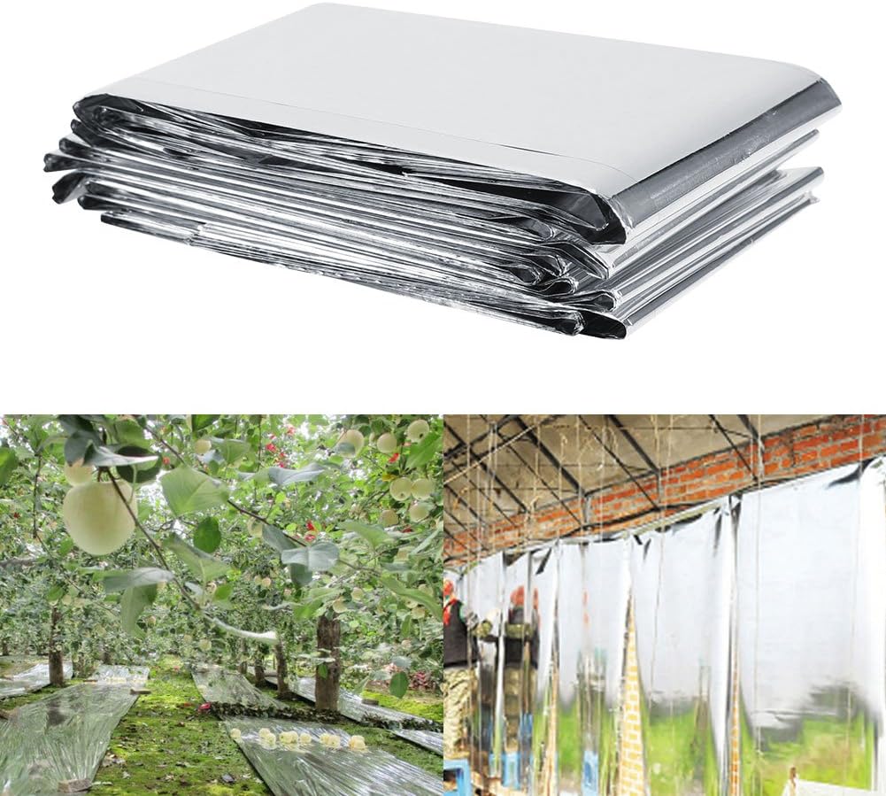 Haofy Silver Reflective Mylar Film Covering Foil Sheets for Garden Greenhouse, Effectively Increase Plants Growth, 82.7 * 61 in/210 * 155 cm