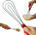 Tongs for Cooking Multipurpose 6-in-1, Kitchen Utensils, Whisks for Cooking, Egg Beater Mixer, Salad Tongs for Serving Grill Bbq Steel