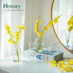 Mini Glass Vases for Centerpieces - Hewory Clear Small Bud Vases in Bulk, Cute Flower Vases Set for Wedding, Home Decoration, Table Decor (Clear, 4)