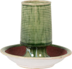 Creative Co-Op Stoneware Match Holder with Striker Plate, Reactive Glaze, Green (Each One Will Vary)