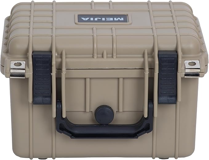 MEIJIA Portable All Weather IP67 Waterproof Camera Case,hard case with Customizable Fit Foam,Fit Use of Drones,Camera,Equipments,10.62 x9.68x6.87inches(Desert Tan)