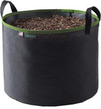 Grow Bag 5 Gallon, Planting Pots - Colorful Plant Grow Bags Pots Gardening Vegetable - Air Pruning Mesh Fabric Plant Container - (Black/ODGreen)