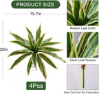 4 Pcs Artificial Greenery Stems Dracaena Faux Branches Artificial Plants Realistic Fake Dracaena Greenery Realistic Plants for Indoor Outdoor Porch Patio Home Office Living Room Decor (Yellow)