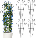 4 Pack 32'' Indoor Plant Trellis for Potted Plants Climbing, Outdoor Metal Garden Trellis Houseplants Flowers Vine Ivy,Wave Shape, Black