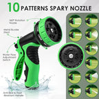 Garden Hose 75 FT, Non-Expanding Lightweight Water Hose with 10 Function Nozzle, Flexible, Kink Free, Wear-Resistant Fabric Leak Proof Garden Hoses for Outdoor, Yard, Lawn, Car, Marine, RV, Pet Bath