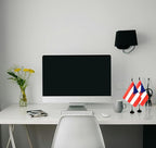 Puerto Rico Desk Flag, 12 Pack Puerto Rican Table Office Flag with Black Solid Pole and Stand Base, International Country Flag, Festival Celebration, Classroom Meeting Desktop Decor (Puerto Rico)