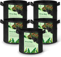 WEIFENG 10 Gallon Grow Bags Planters for Outdoor Plants 5-Pack Plant Bags with Handles