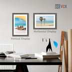 VCK 12x18 Poster Frame Set of 4 - Grey, Gallery-Quality Wood Picture Frames, 1.1-Inch Wide Border, Polished Plexiglass, Vertical or Horizontal Wall Display for Photo/Art/Prints, Grey
