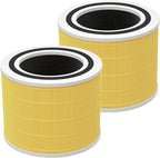 Core 200S-P Replacement Filter for LEVOIT Core 200S Core 200S-P Smart WiFi Air Purifier, Fit for Levoit Core 200s Filter, 2 Pack 3-Stage H13 True HEPA Filter Set, Core 200S-RF, Pet Care Filter，Yellow