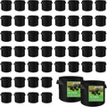 LITLANDSTAR 50 Pack 1 Gallon Plant Grow Bags, Breathable Felt Non-Woven Aeration Fabric Plant Grow Pots, Garden Planting Containers for Nursery Vegetable Flower Grow Bags with Handles (7.1x5.9inch)