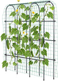 Idzo Arched Trellis for Raised Garden Bed, 70in Stainless Steel Tunnel Vegetable Trellis w PE Coating Protects Against Rust, Space-Saving Cucumber Trellis for Climbing Plants Outdoor, Easy to Maintain