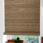 LETAU Cordless Wood Window Roller Shades, Bamboo Light Filtering Window Blinds for Indoor Home, Office, Kitchen, Pattern 2