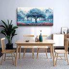 MHARTK66 Large Wall Art For Living Room Canvas Wall Decor For Bedroom Office Decorations Blue Tree Landscape Wall Paintings Farmhouse Pictures Artwork Home Decor Ready To Hang Posters 48"X24"