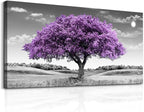 Large Canvas Wall Art for Living Room Wall Decor for Office Aesthetic Bedroom Wall Decorations Purple Tree Landscape Painting Black and White Pictures Artwork Room Modern Home Decor