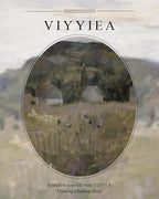 VIYYIEA Gold Framed Wall Art Canvas Print Home Decor Vintage Landscape Art Prints Wall Decor Abstract Serene Countryside Scene Wall Prints Mid Century Modern Decor for Living Room Bedroom 13x16in