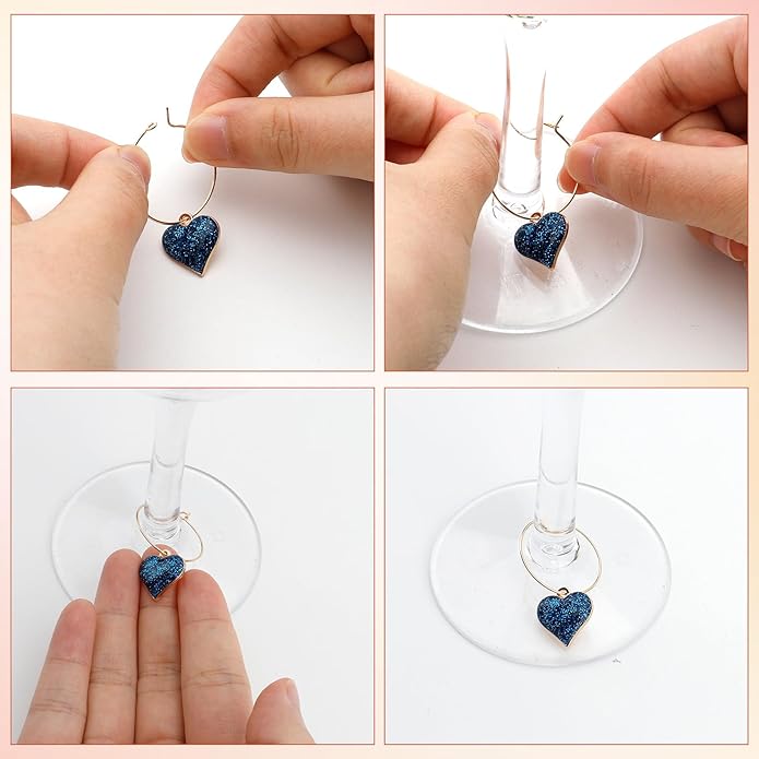 Wine Glass Charms Wine Charms for Stem Glasses Glass Markers Identifiers Tags for Christmas Tasting Party Favors Decorations