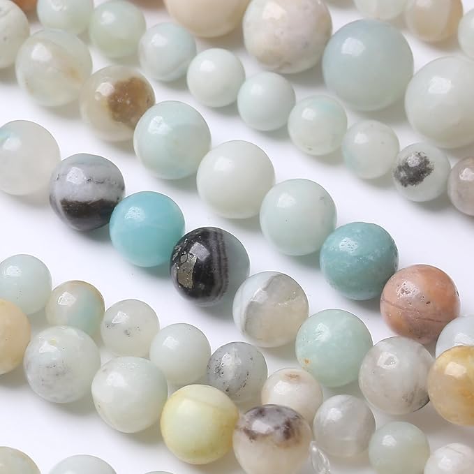 Fancy Stone Beads for Jewelry Making DIY Craft Gemstone Beads Kit (8mm, 45pcs) Smooth Healing Crystal Beads for Bracelets, Necklaces, Home Decor