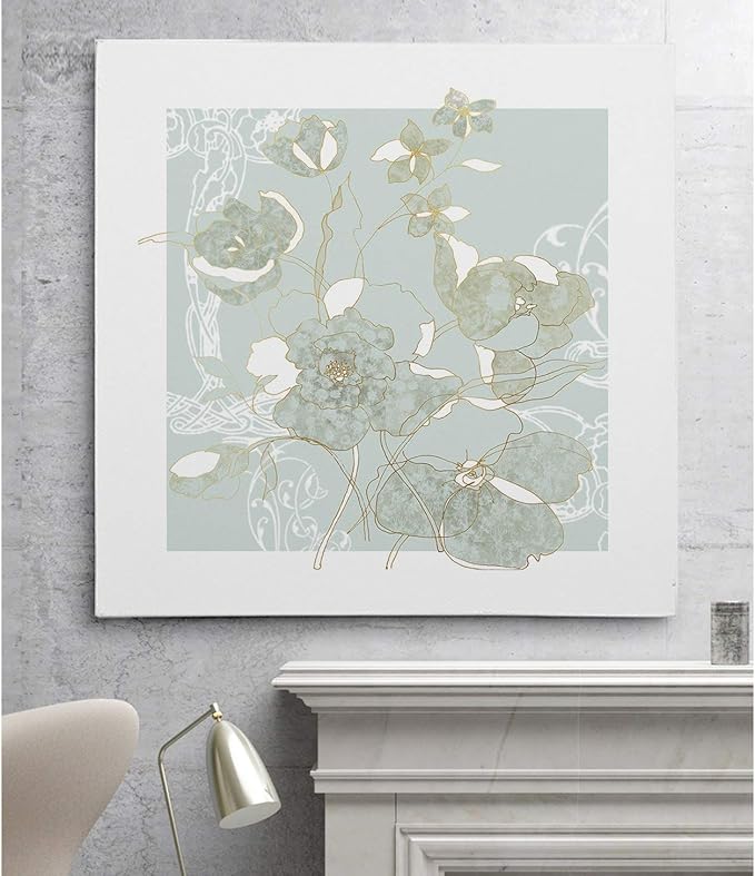 Wexford Home Filigree Floral II Gallery Wrapped Canvas Wall Art, 16x16,