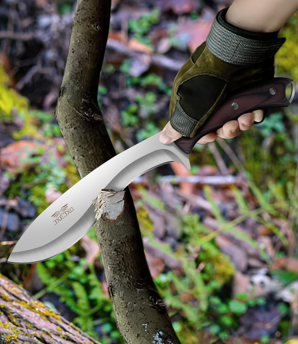 JXE JXO 13.2" Machete, Full Tang Machete for Cutting Trees Heavy Duty, 1065 High Manganese Steel with Nylon Sheath for Yard Work, Bushcraft and Outdoor