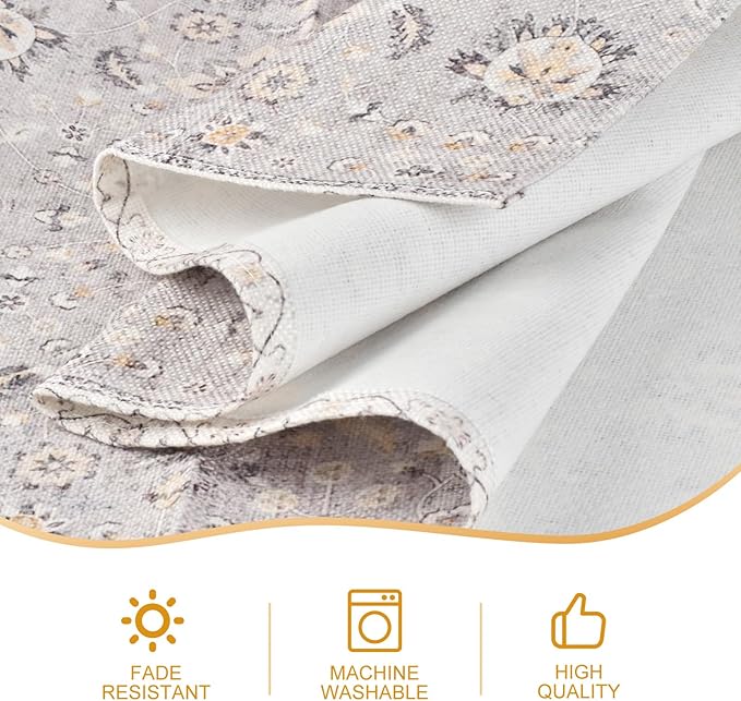 Snycler Table Runner Boho Table Runners Vintage Elegant Farmhouse Table Center Linen Decor for Home Dining Party Entrance (13x72 Inch) Gray