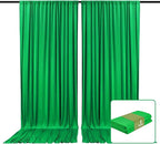 2 Panels Grass Green Backdrop Curtain, 10 x 7 Feet Background Curtains for Parties, Weddings, Baby Showers, Bachelorette Halloween, Christmas Birthday Party Photoshoot Backdrop Curtains Decorations