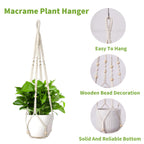 Wdmxszdq Macrame Plant Hanger Set of 2, 35 Inch Indoor Hanging Planter with 4 Hooks, Macrame Plant Hangers for Pots, No Tassels Boho Home Decor, Ivory (Pots Not Included)