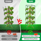 6Pack Tomato Cage, 57*15.4*15.4 Inches Garden Tomato Cages Plant Support Square Pole, Heavy Duty Steel Plant Tower Stakes,Cherry Tomato Trellis Cucumber for Climbing Vegetables Flowers Fruits-Green