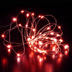 Aogist Led Fairy Lights 3 Modes Battery Operated String Lights Waterproof Silver Wire 7 Feet Firefly Starry Moon Mason Jar Lights for DIY Wedding Party Christmas (Red, 20 Pack)