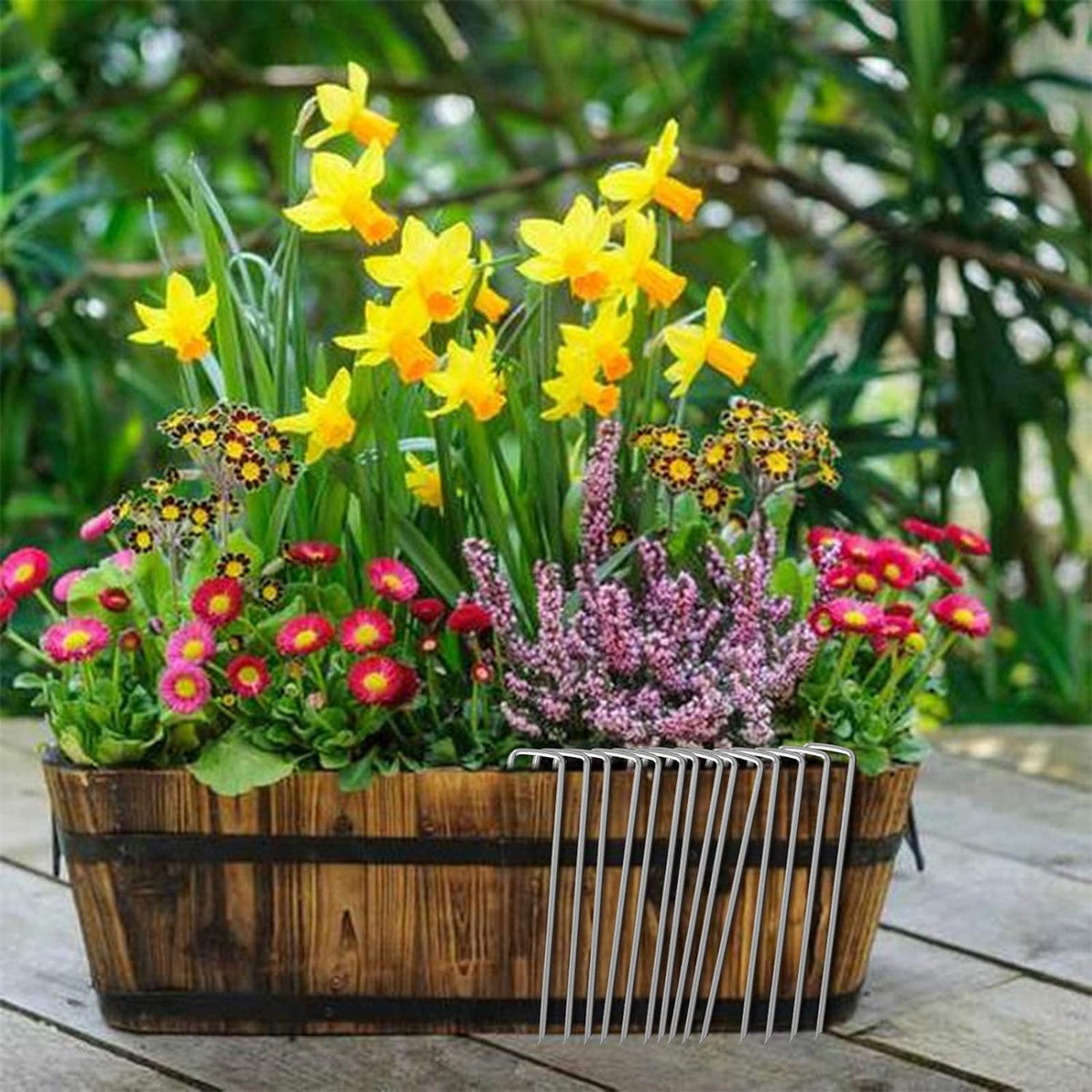12 Inch Galvanized Garden Landscape Staples Stakes, 25 50 100 PCS Anti-Rust Garden Staples U-Shaped Landscape Pins for Secure Lawn Fabric (100, 12 Inch)