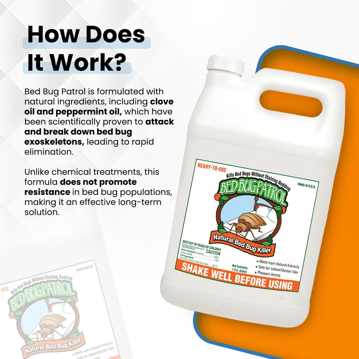 Natural Bed Bug Killer – 1 Gallon Refill (128oz) – Child & Pet Safe, Non-Toxic Spray for Home, Office, Furniture, Mattresses, Cracks & Crevices – Eco-Friendly Bed Bug Treatment