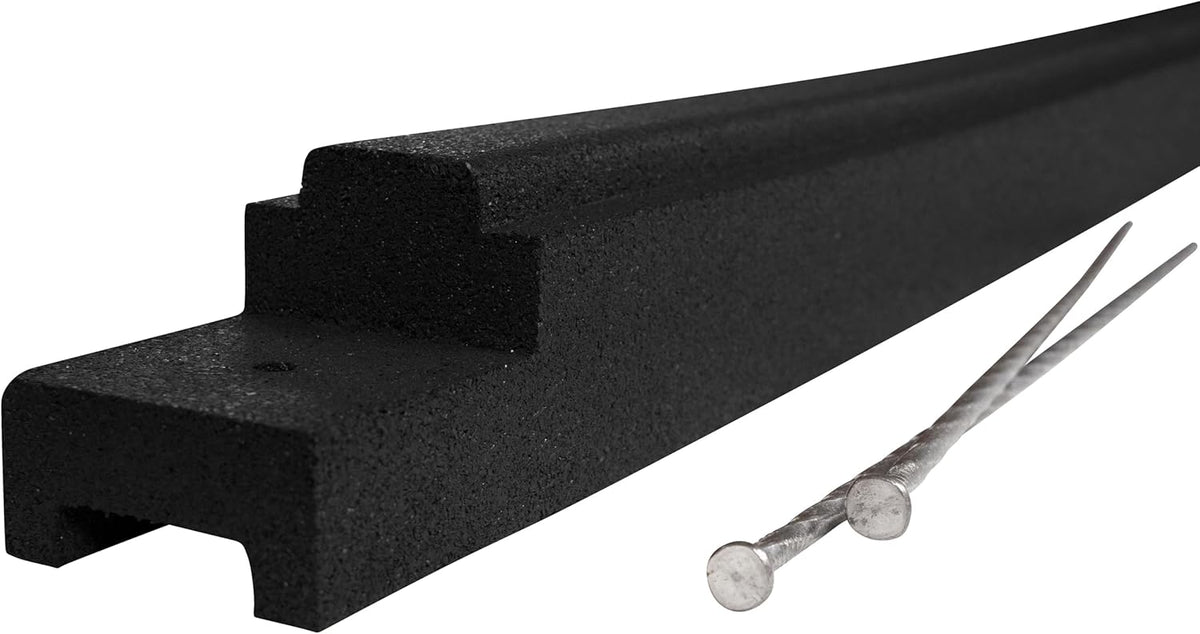 Playsafer Rubber Playground Border Edging Kit, 6' Flexible Heavy Duty Rubber Interlocking Playground Timber, No Dig Easy to Install (Black, 10 Pack)
