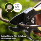 Jardineer Pruning Shears for Gardening Heavy Duty, Sharp Garden Clippers Handheld, Hand Pruners for Gardening Less Effort
