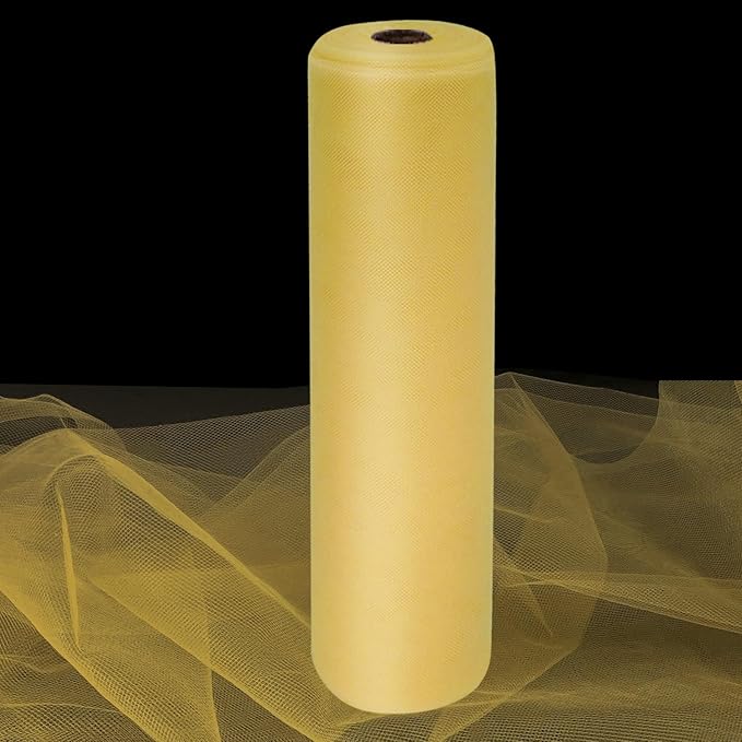 Antique Gold Tulle Fabric Rolls 54 Inch by 10 Yards Fabric Tulle Bolt for Wedding Christmas Decorations Gift Wrapping DIY Tutu Baby Shower Table Skirt Birthday Party Craft Supplies