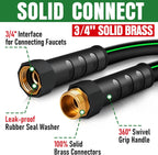 Heavy Duty Garden Hose 35ft, NON-EXPANDABLE Flexible Water Hose, Kink Resistant Lightweight Hybrid Hose, Leakproof Hose Male to Female Fittings