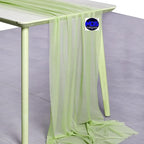MDS Halloween Chiffon Table Runner - 12 Pack, 29 x 170 Inches, 14ft Each - Sheer Spooky Table Runners for Haunted House Parties, Trick-or-Treat Tables, Witchy Décor, Wedding & Events - Sage Green